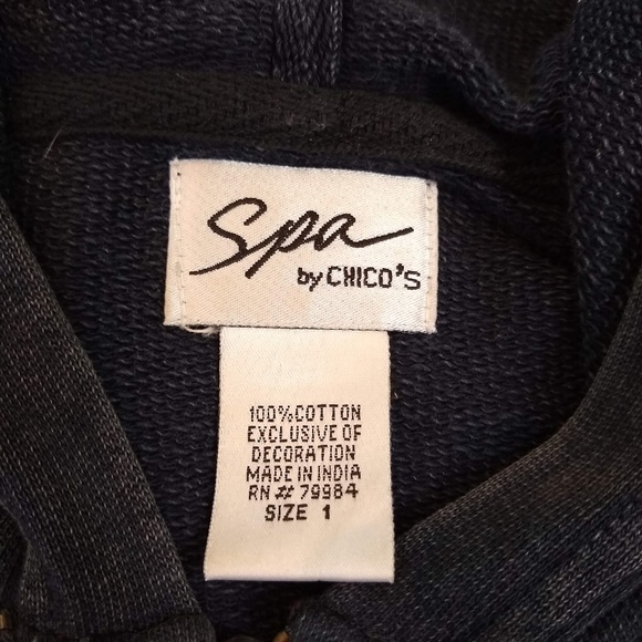 Spa By Chico's | Embellished Zippered Hoodie - Picture 3 of 8